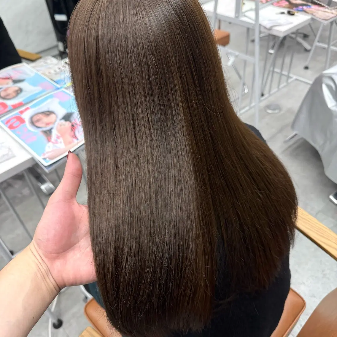 セミロング カラー ヘアアレンジ ヘアカラー ブリーチなしカラー /新百合ヶ丘/安形翔のヘアスタイル