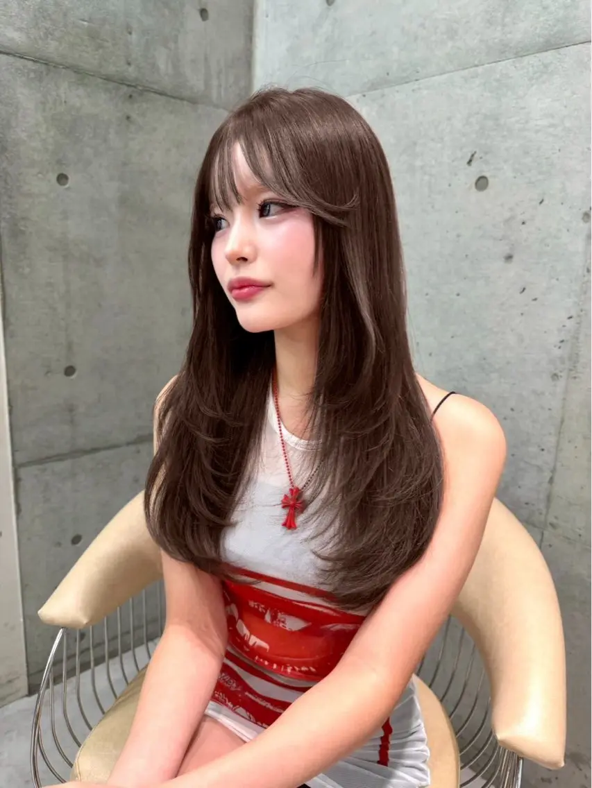 ロング 顔周りカット 髪質改善 レイヤーカット 🎀透明感カラー shizuka🎀のヘアスタイル