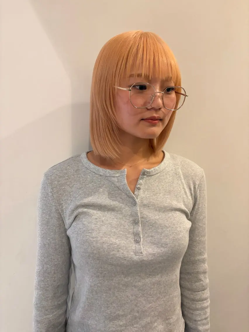 カラー オレンジ 楓^・◦・🎀^ ブリーチモデル募集中のヘアスタイル