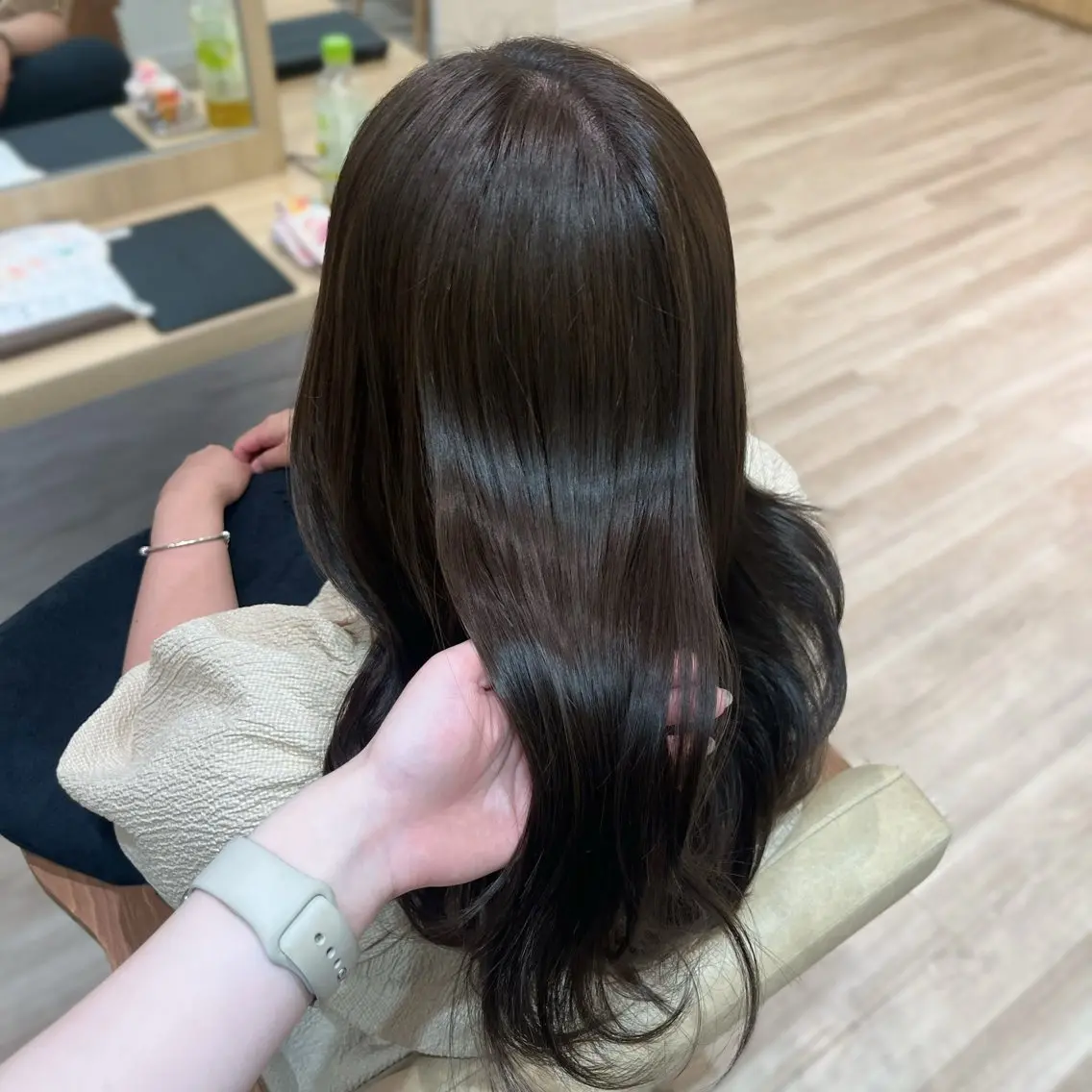 ロング カラー ベージュカラー ブラウンカラー ケアカラー 透明感カラー オリーブベージュ ヘアカラー 透明感♡艶髪カラー/ Kazuha🎀のヘアスタイル