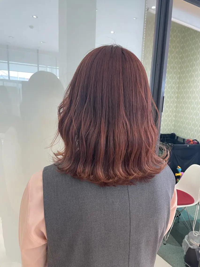 カラー オレンジ ヘアカラー トリートメント 小野 羅々のヘアスタイル