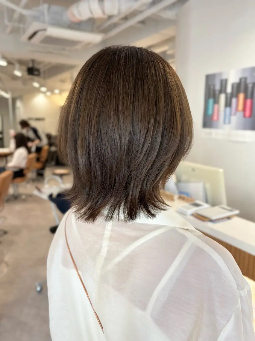 ミディアム カラー カット ヘアカラー 細野 菜月のヘアスタイル