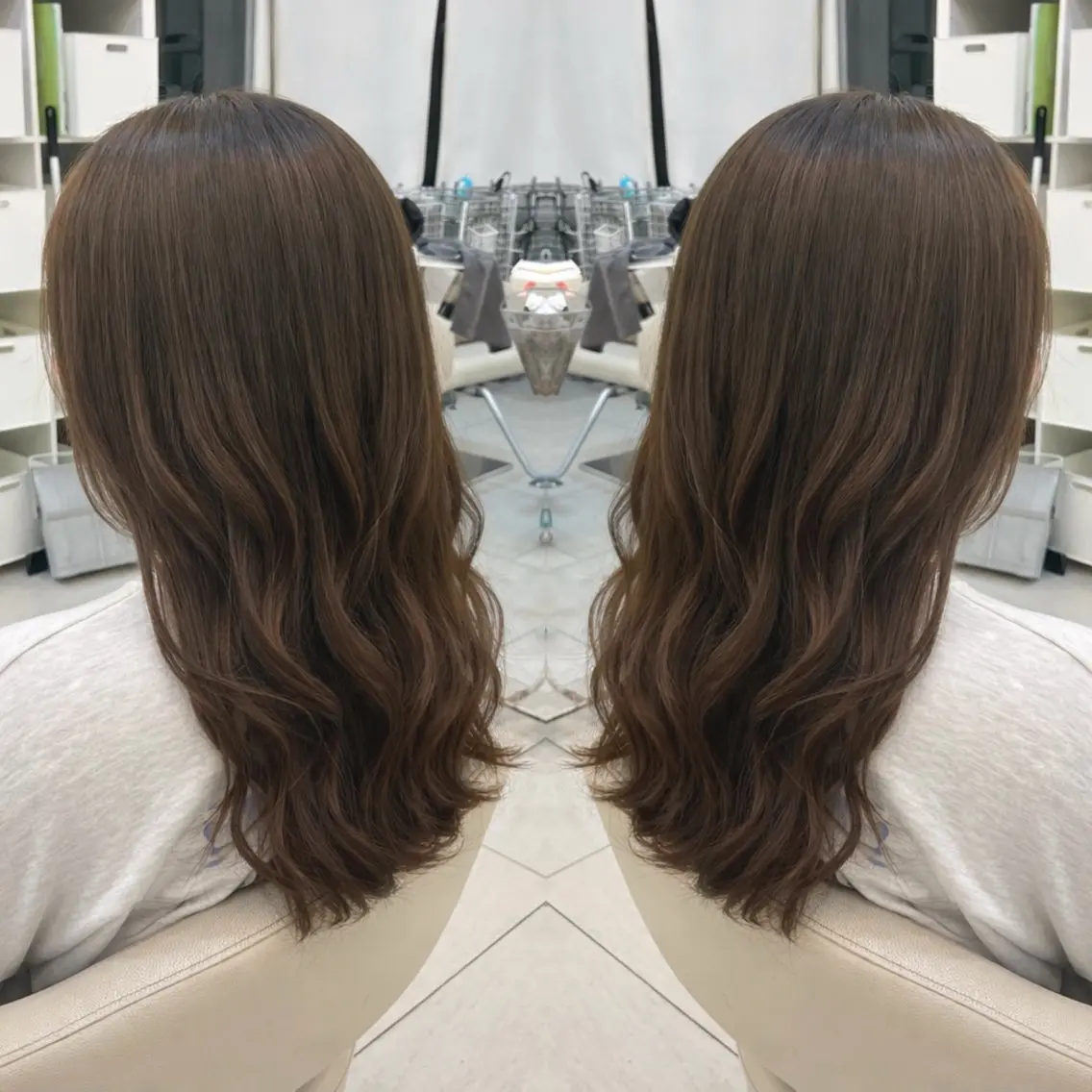 セミロング カット ヘアカラー パーマ 縮毛矯正 トリートメント エクステ ヘッドスパ ヘアセット 🍀似合わせ透明感 カラーアヤナ🍀のヘアスタイル