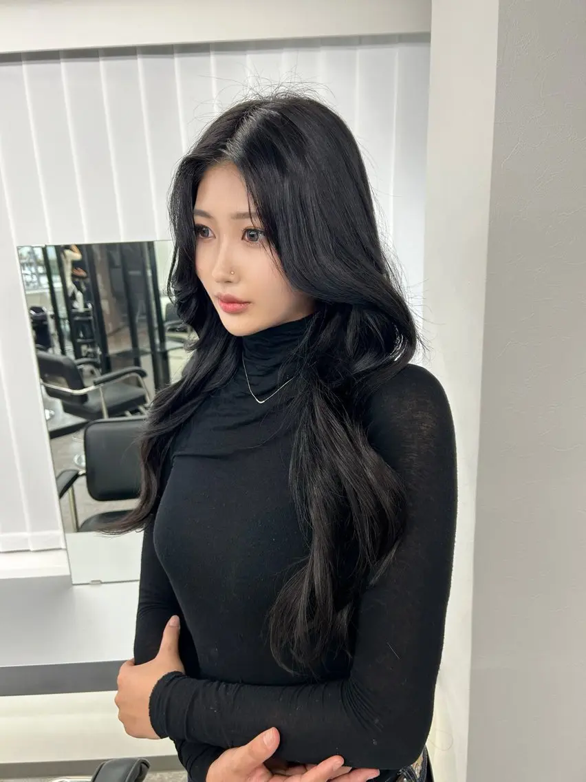 ロング カラー nanaka 🤍韓国ワンホンヘアのヘアスタイル