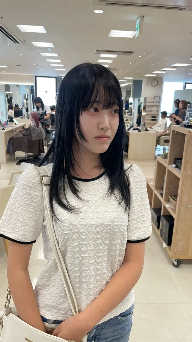 ロング シャドウパーマ／骨格 矯正カット　トモキのヘアスタイル