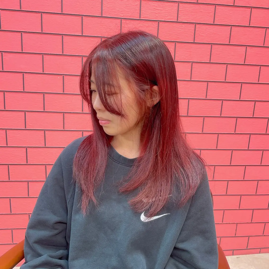 ロング カラー バレイヤージュ ブリーチ ボルドーカラー ケアブリーチ ダブルカラー ヘアカラー トリートメント ブリーチの神 KYONのその他イメージ