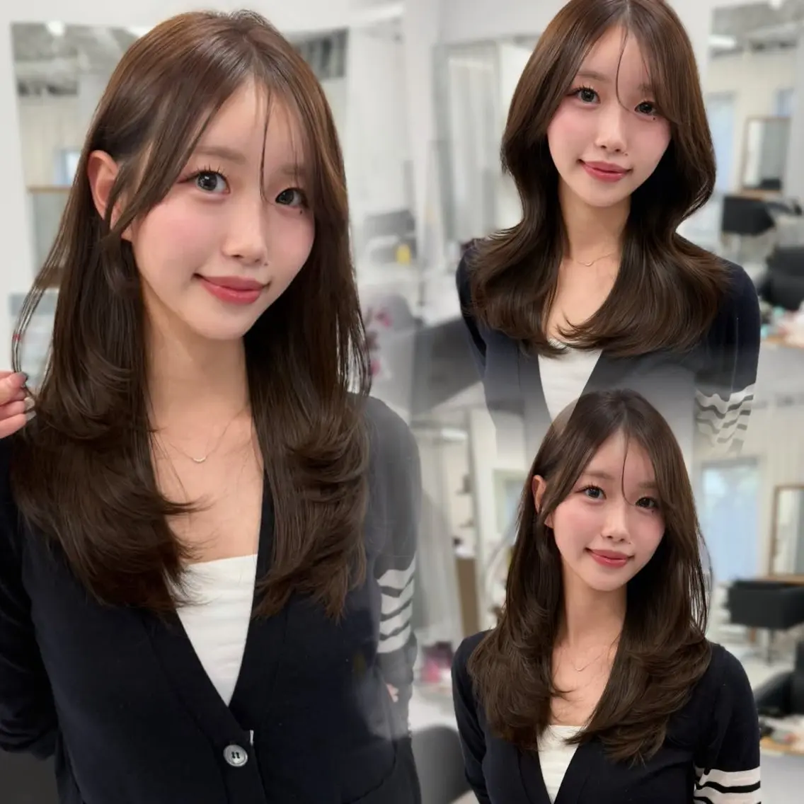 ロング カラー ヘアアレンジ 韓国風ヘア レイヤーカット カット ヘアカラー 透明感カラー×韓国 ヘア Kiraのヘアスタイル