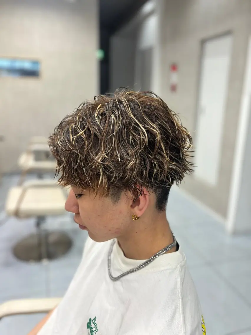 ショート パーマ メンズ カット パーマ メンズ特化韓国風 パーマスタイル/りんのヘアスタイル