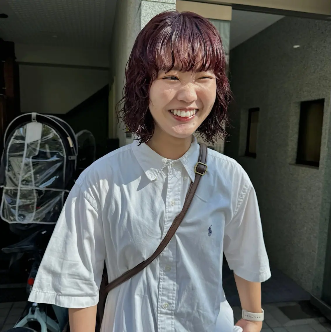 ミディアム パーマ ヘアアレンジ ミディアムパーマ ヘアカラー 🌐サトウ リョウ🌐のヘアスタイル