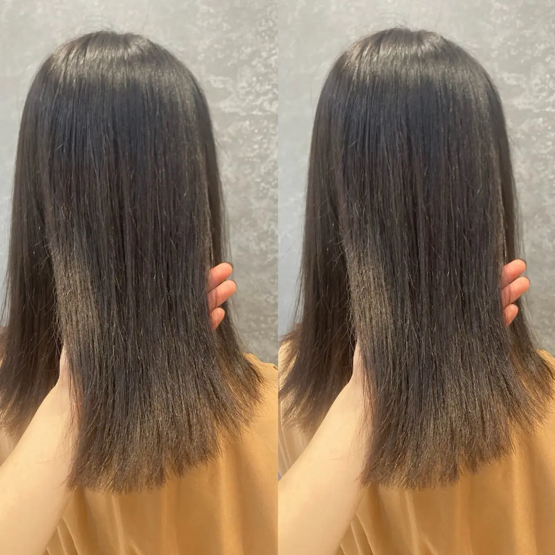 セミロング カラー 透明感カラー み うのヘアスタイル