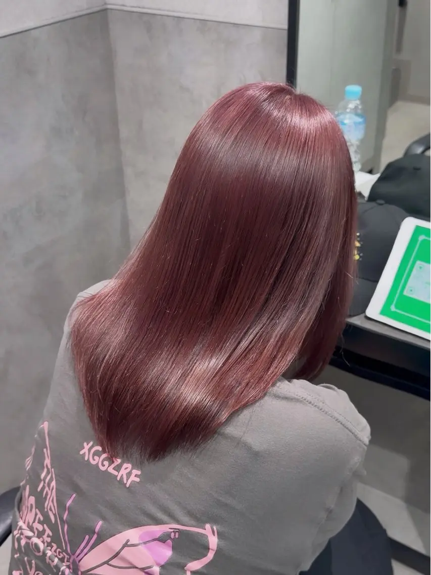 ミディアム ヘアカラー サクラ🎀💟 kichijojiのヘアスタイル