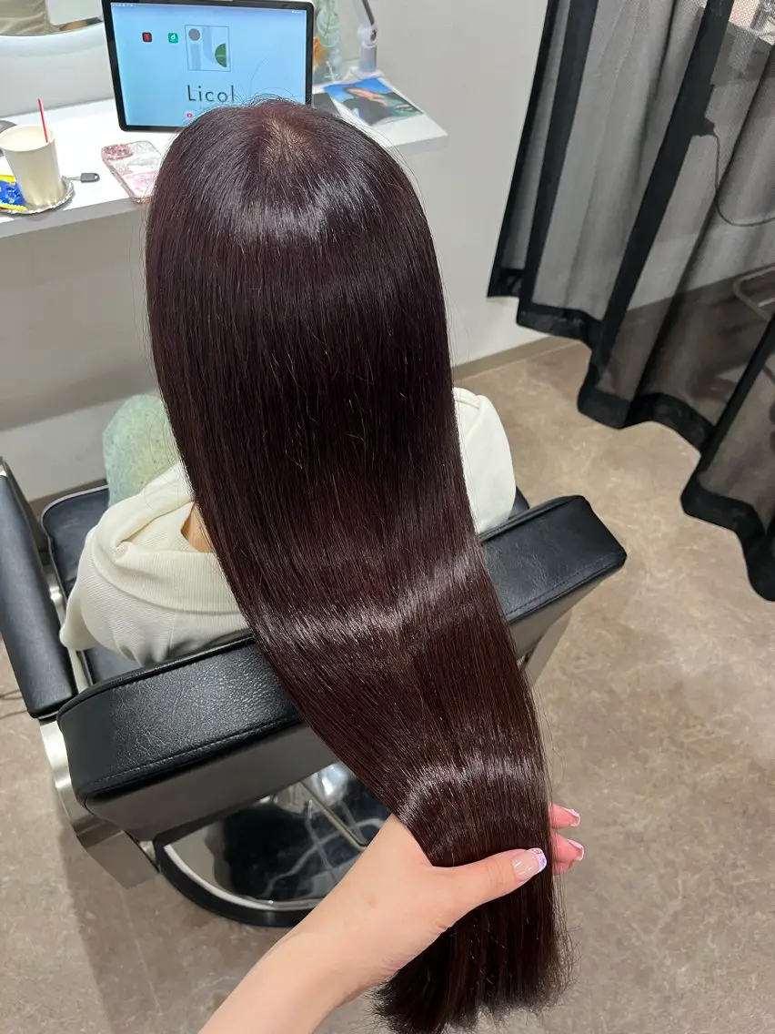 ロング カラー ラベンダーカラー ラベンダーピンク ピンクカラー ヘアカラー トリートメント 本木下朋花/髪質 改善×ダブルカラーのヘアスタイル