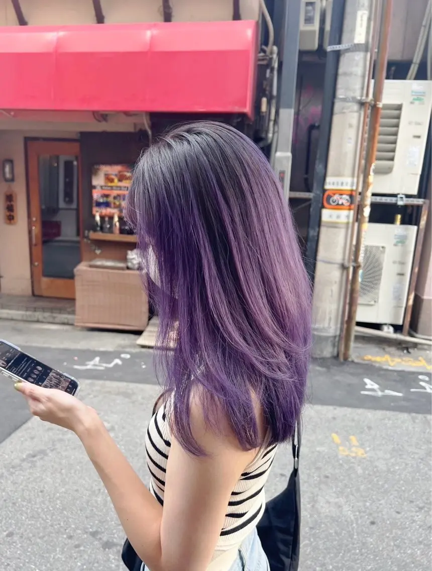 セミロング カラー バレイヤージュ ラベンダーカラー レイヤーカット 指名数No.1 /NAOYAのヘアスタイル
