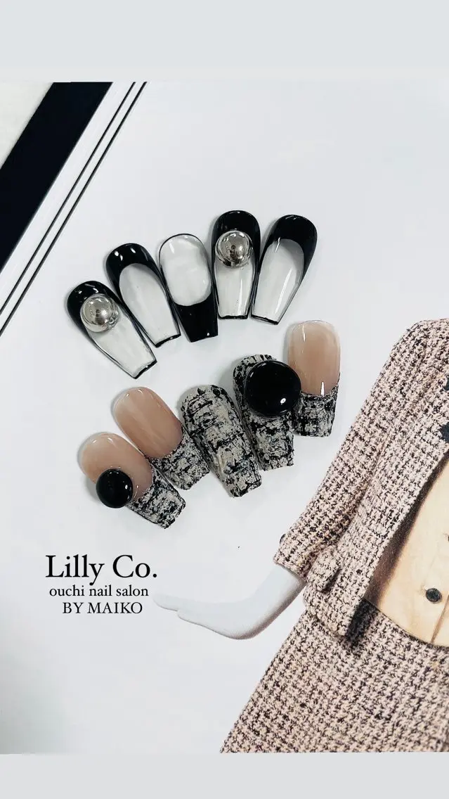 ネイル ツイードネイル ハンドネイル ハンドケア Lilly Co.のネイルデザイン