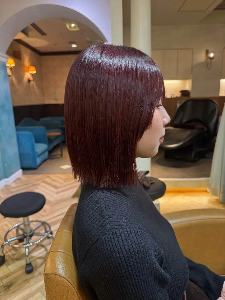 【5月限定メニュー🫶🏻︎】うるつや地毛風縮毛矯正+似合わせカット👧🏻✨+1step treatment💗の写真