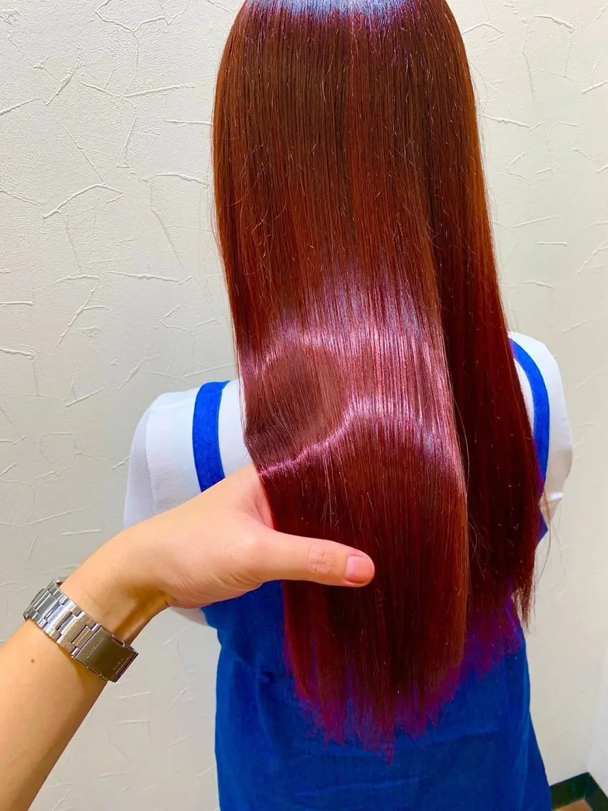 セミロング カラー ブラウンカラー レッドカラー レッドブラウン 髪質改善 トリートメント カット ヘアカラー トリートメント 伊勢崎/nap hair 栗原大輔のヘアスタイル