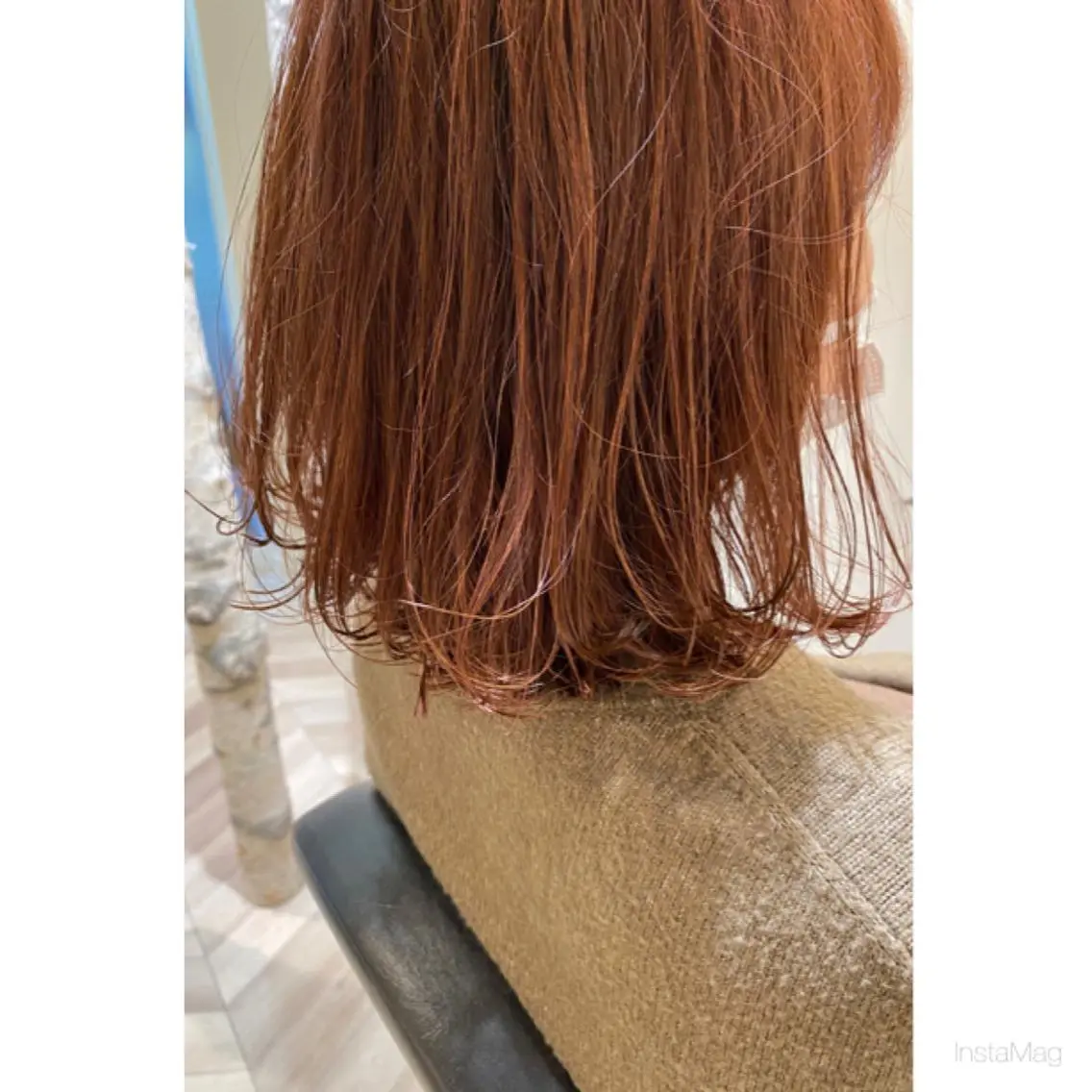 ミディアム カラー ベージュカラー ハイライトカラー ピンクカラー ピンクベージュ ハイライト カット ヘアカラー 岩間 香純のヘアスタイル
