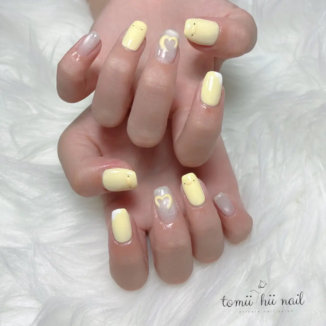 ネイル ハート マグネットネイル ぷっくりネイル 黄色 tomii-hii -nailのその他イメージ