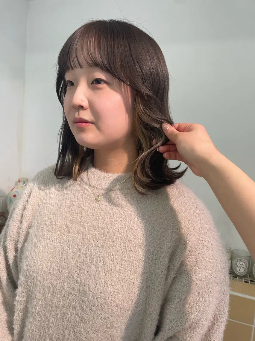 ミディアム カラー ヘアカラー sakura🌸 レイヤー/韓国ヘアのヘアスタイル
