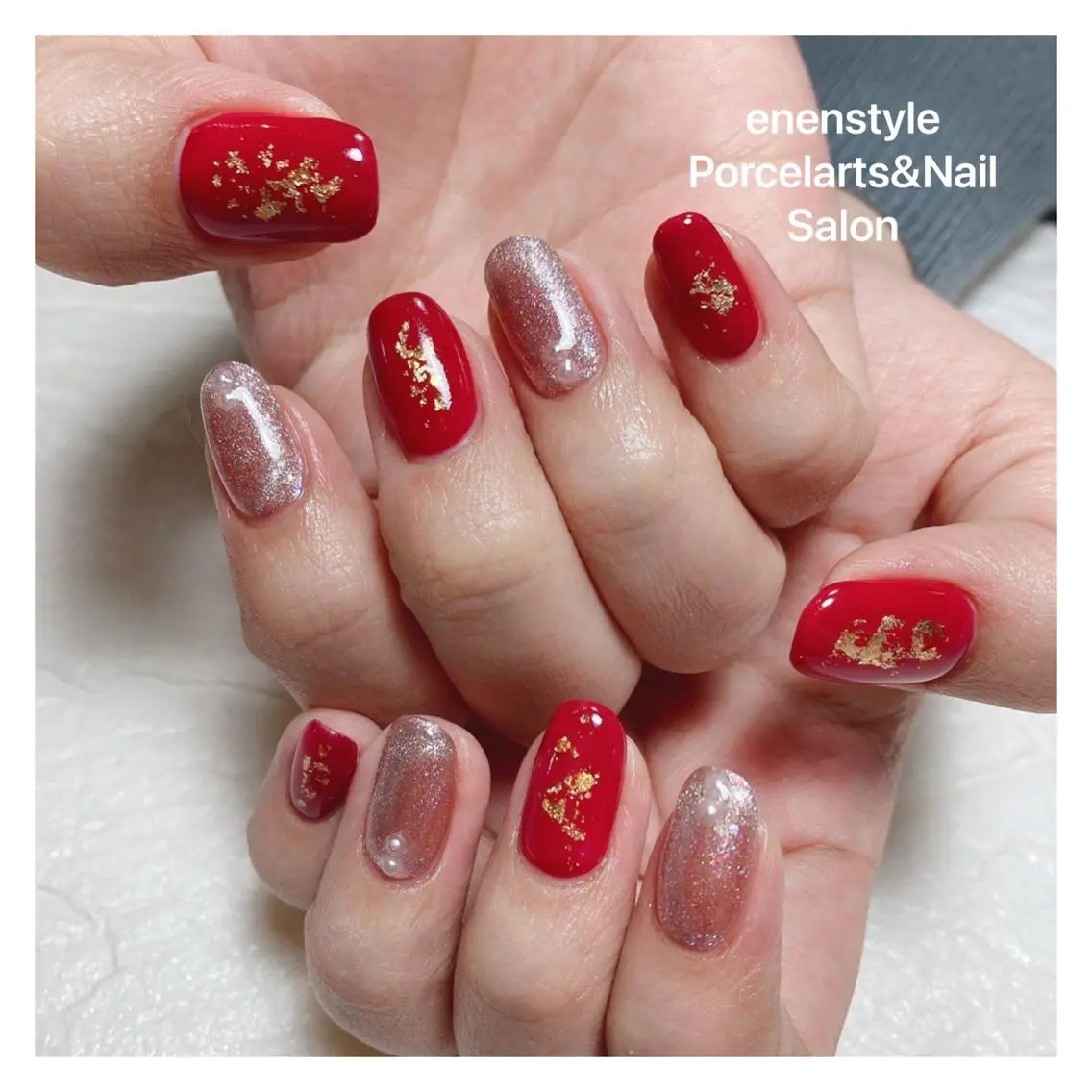 ミディアム ネイル 🐾enen style 🐾のネイルデザイン
