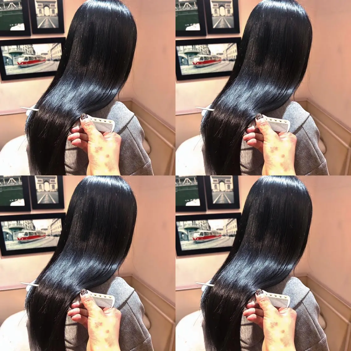 ロング カラー 黒髪 ブルーカラー ブルーブラック 髪質改善 ヘアカラー トリートメント 店長✨髪質改善✖️ 透明感カラー／純大のヘアスタイル