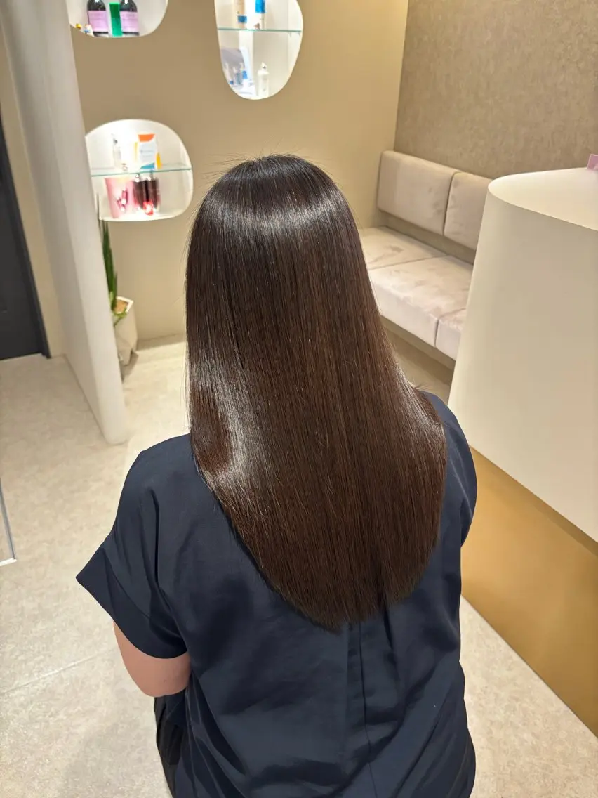 ロング 縮毛矯正 トリートメント 篠崎 加奈のヘアスタイル