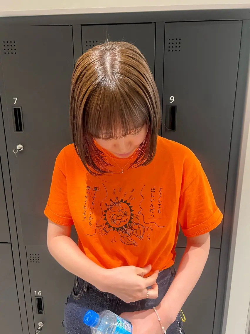 ショート カラー ヘアアレンジ ベージュカラー ボブ カット ヘアカラー トリートメント 暗髪カラー🫐パーマ おくだりんかのヘアスタイル