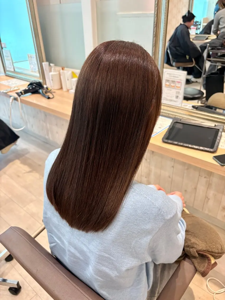 セミロング カラー カット ヘアカラー 韓国ヘア🧸髪質改善 🧸きくちみさきのヘアスタイル