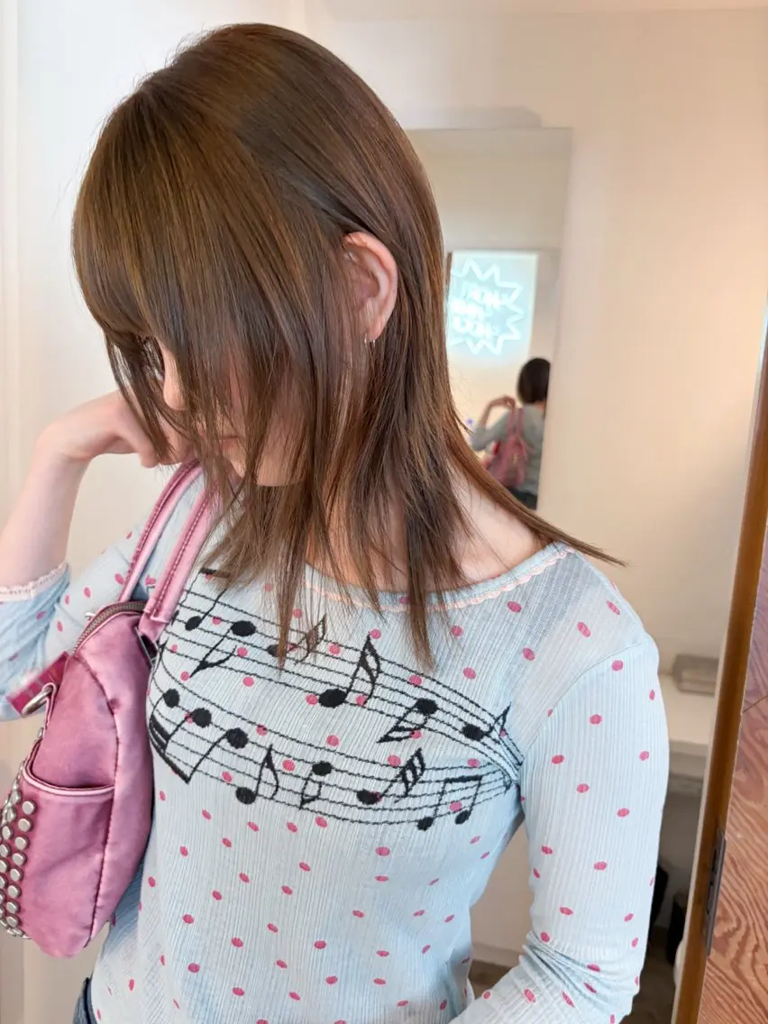 ミディアム カラー カット ヘアカラー Luca🟠 透明感カラーのヘアスタイル