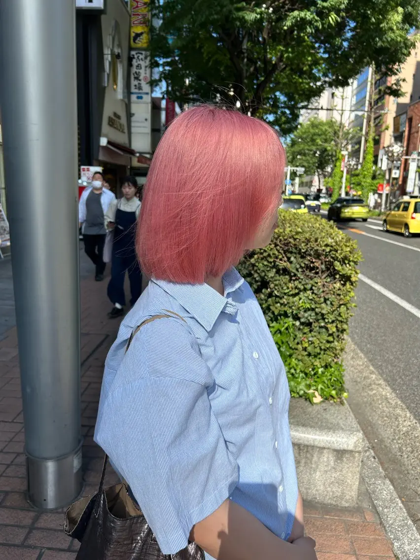 カラー ピンクカラー ヘアカラー トリートメント りん🌷︎透明感カラ ー/ヘアアレンジのヘアスタイル