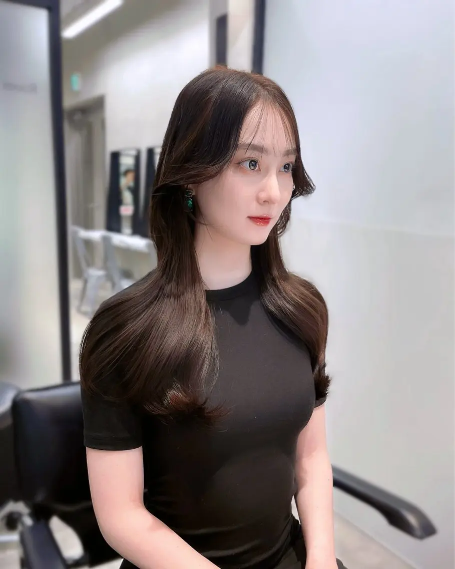 ロング 韓国風ヘア レイヤーカット カット トリートメント 韓国レイヤーカット 髪質改善▫️水野有真のヘアスタイル