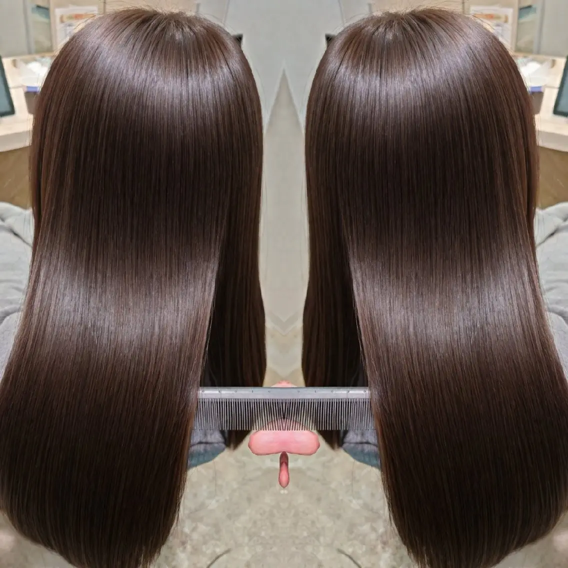 ロング 縮毛矯正 縮毛矯正✨艶髪 シノハラ✨髪質改善のヘアスタイル