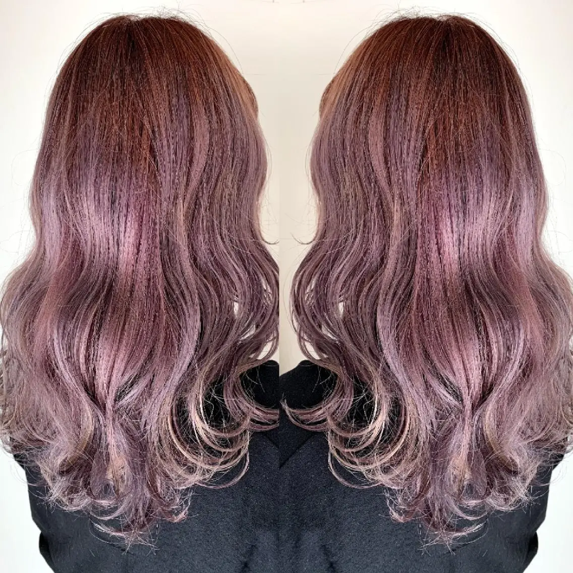 セミロング カラー ベージュカラー ラベンダーカラー ラベンダーベージュ nameless髪質 改善ブリーチ心斎橋のヘアスタイル