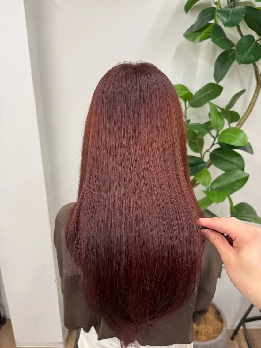 ロング カット ヘアカラー トリートメント 藤原航/艶髪 /縮毛矯正のヘアスタイル