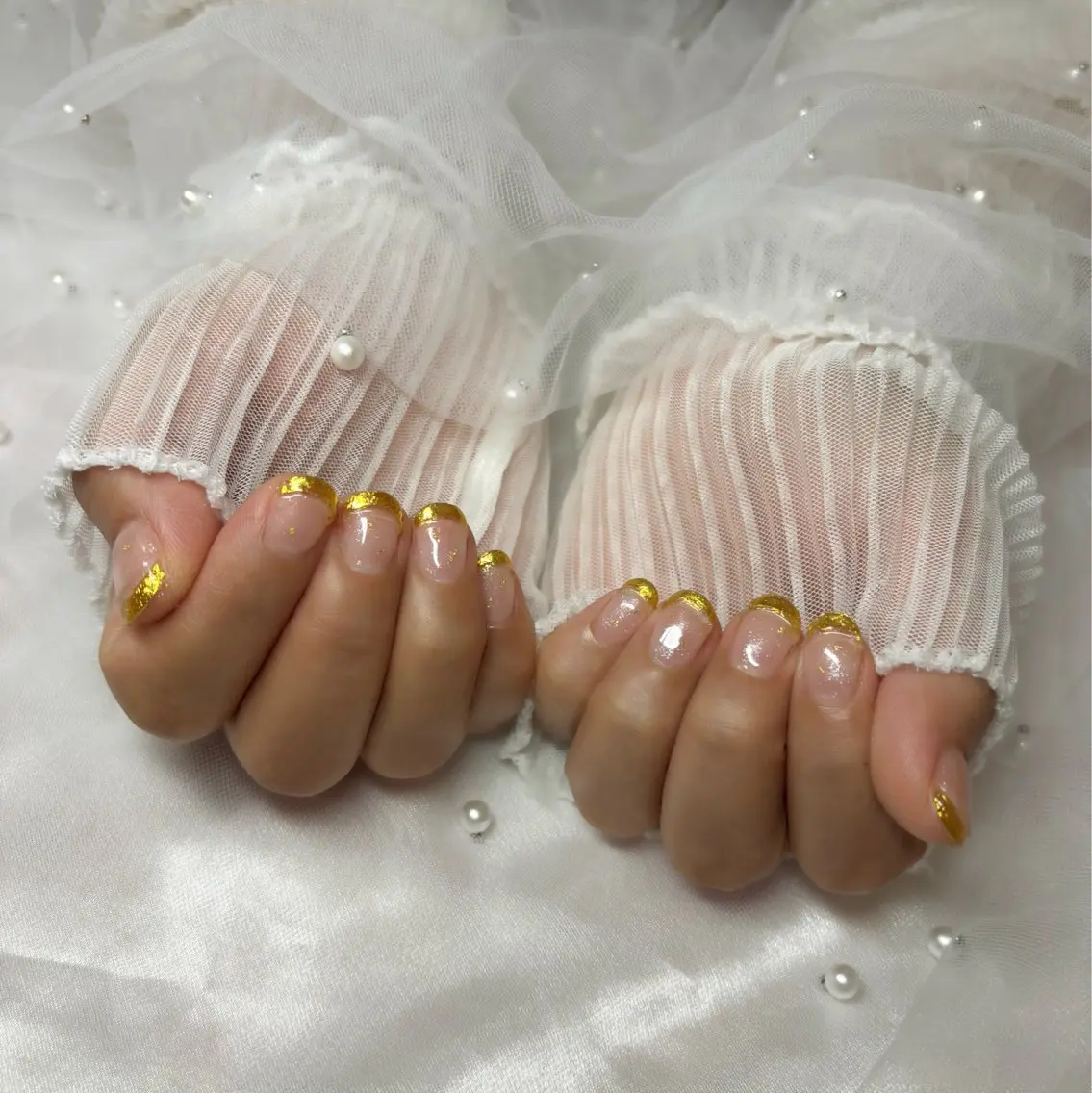 ネイル ゴールド ミラーネイル ハンドネイル Nail Salon macherieのネイルデザイン