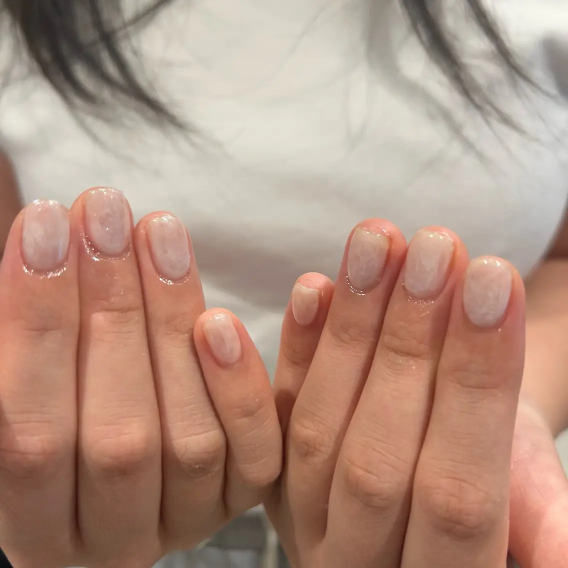 ネイル ミラーネイル ホワイト ハンドネイル honoka ガーリーネイル໒꒱のネイルデザイン