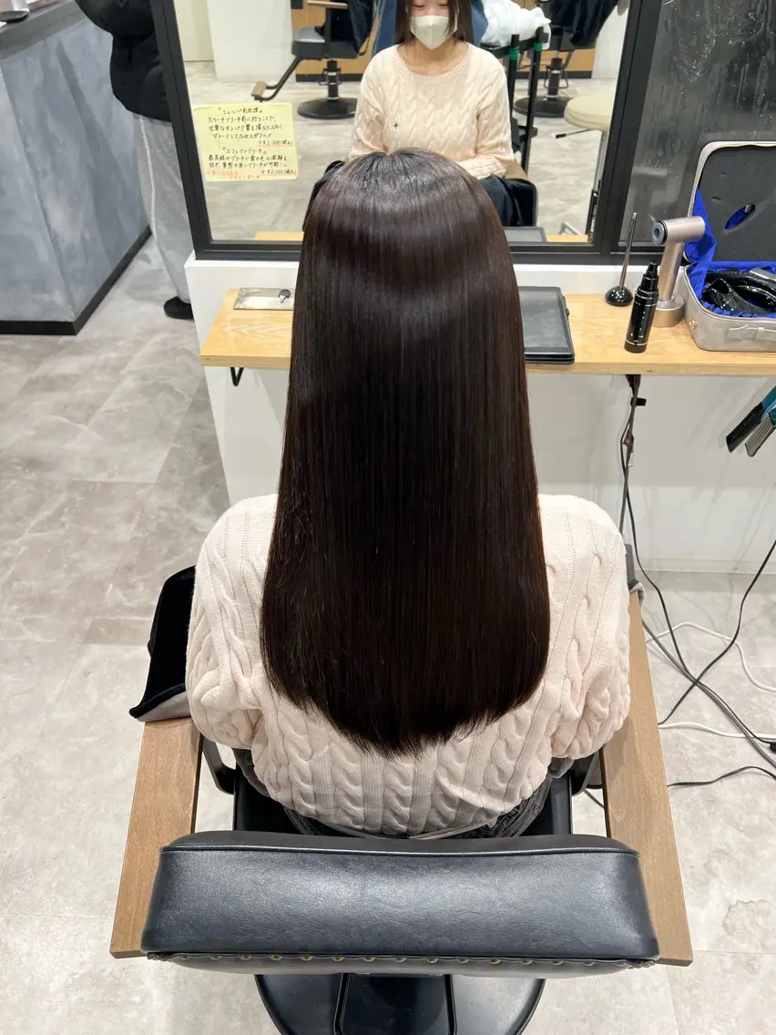 ロング パーマ 縮毛矯正 黒阪 なみのヘアスタイル