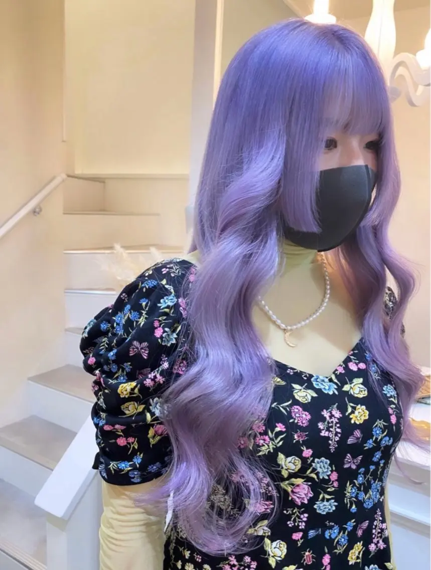 ロング カット ヘアカラー HIDE 矯正のヘアスタイル