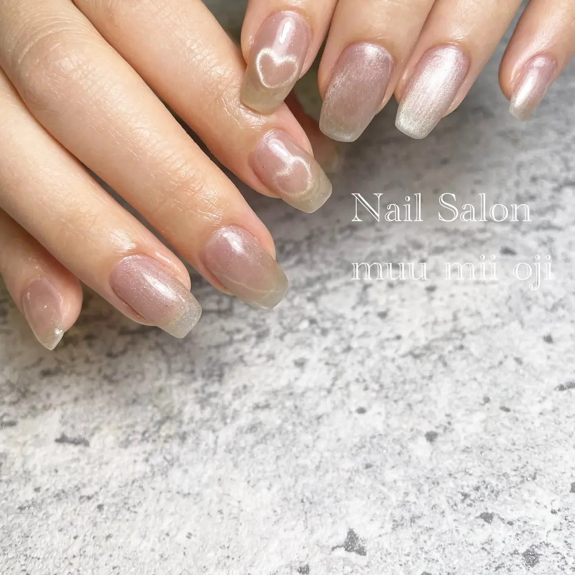 ネイル ハート マグネットネイル Nail Salon muu mii王子店のネイルデザイン