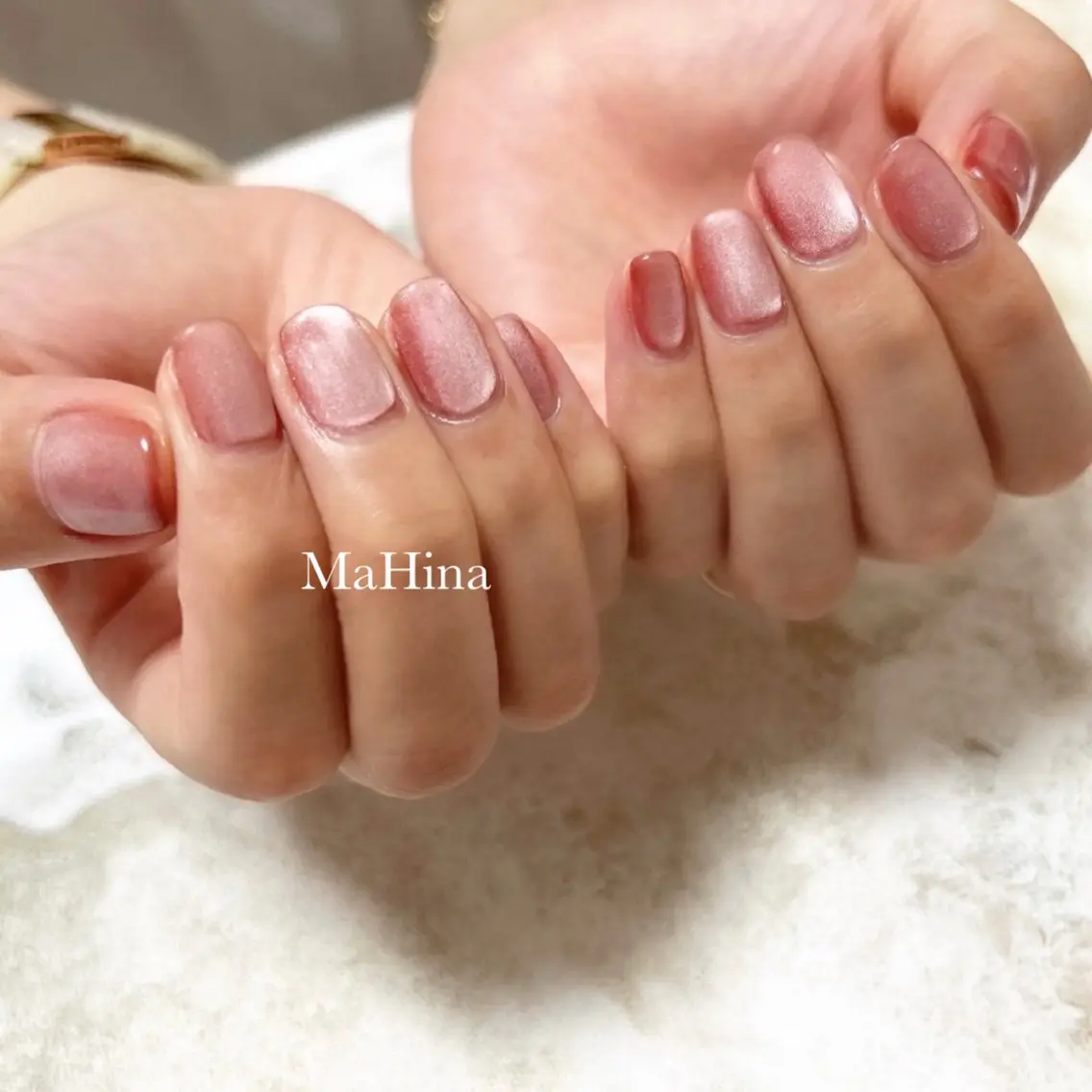 ネイル ジェルネイル マグネットネイル ワンカラーネイル シンプルネイル ハンドネイル Le Vernis MaHina・まひなのネイルデザイン