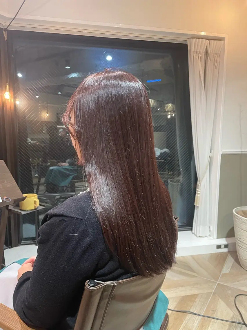 セミロング カラー ブリーチ ラベンダーカラー ラベンダーピンク ブリーチなしカラー ピンクカラー 艶感/レイヤーカット 🌐Taketoのヘアスタイル