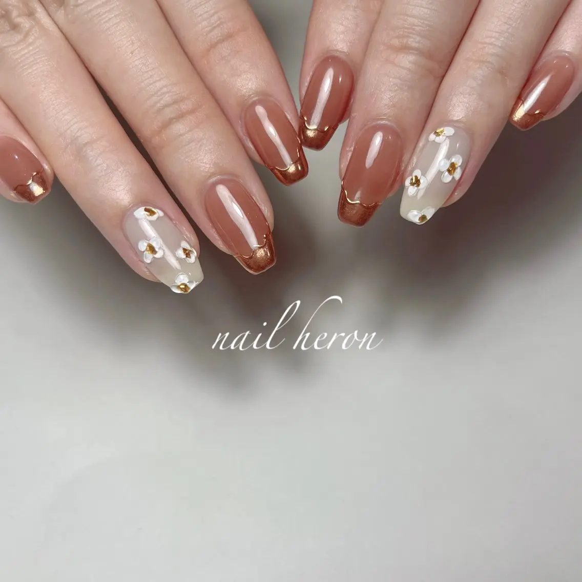ネイル フラワーネイル ハンドネイル saki_ nail heronのネイルデザイン