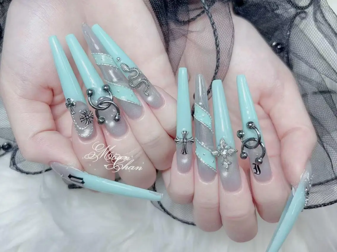 ネイル 成人式 ジェルネイル マグネットネイル 大理石ネイル(マーブル) 持ち込み ハンドネイル K.bi_nail ネイル長さ出し専門店のネイルデザイン