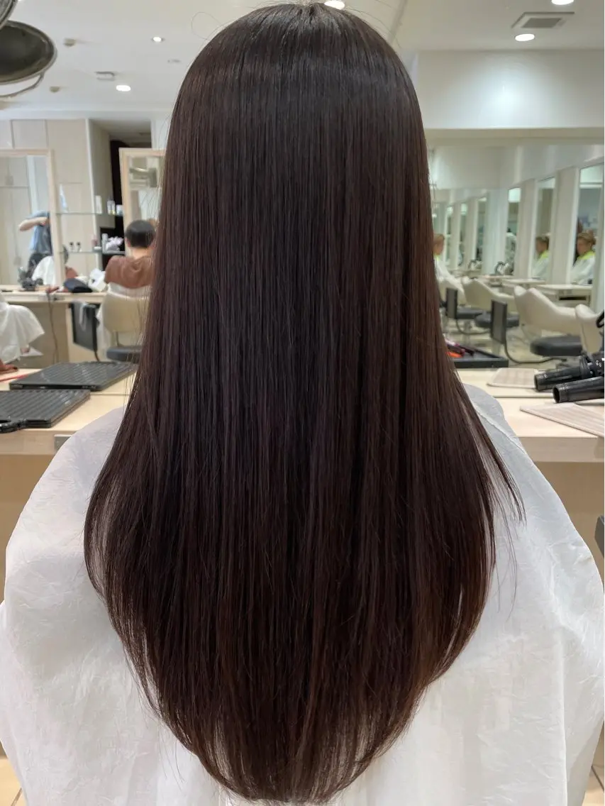 ロング カット 縮毛矯正 カジサ ケイコのヘアスタイル