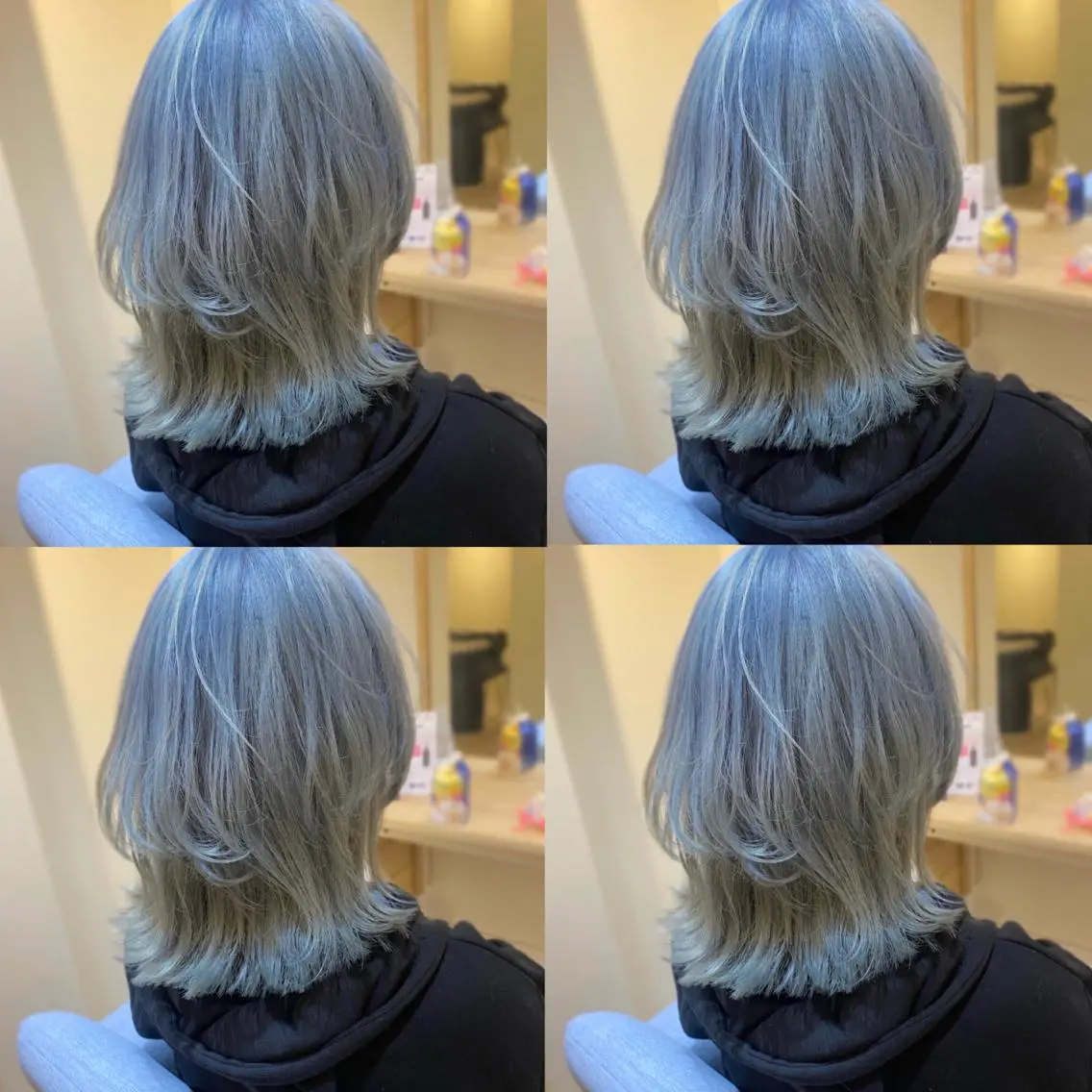 ミディアム カラー 金島 青のヘアスタイル