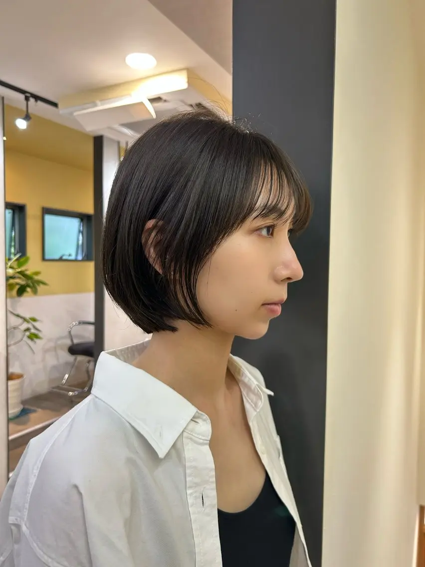 ショート カラー ボブレイヤー ボブ レイヤーカット カット ヘアカラー トリートメント hub hair レイヤー/ナチュラルのヘアスタイル