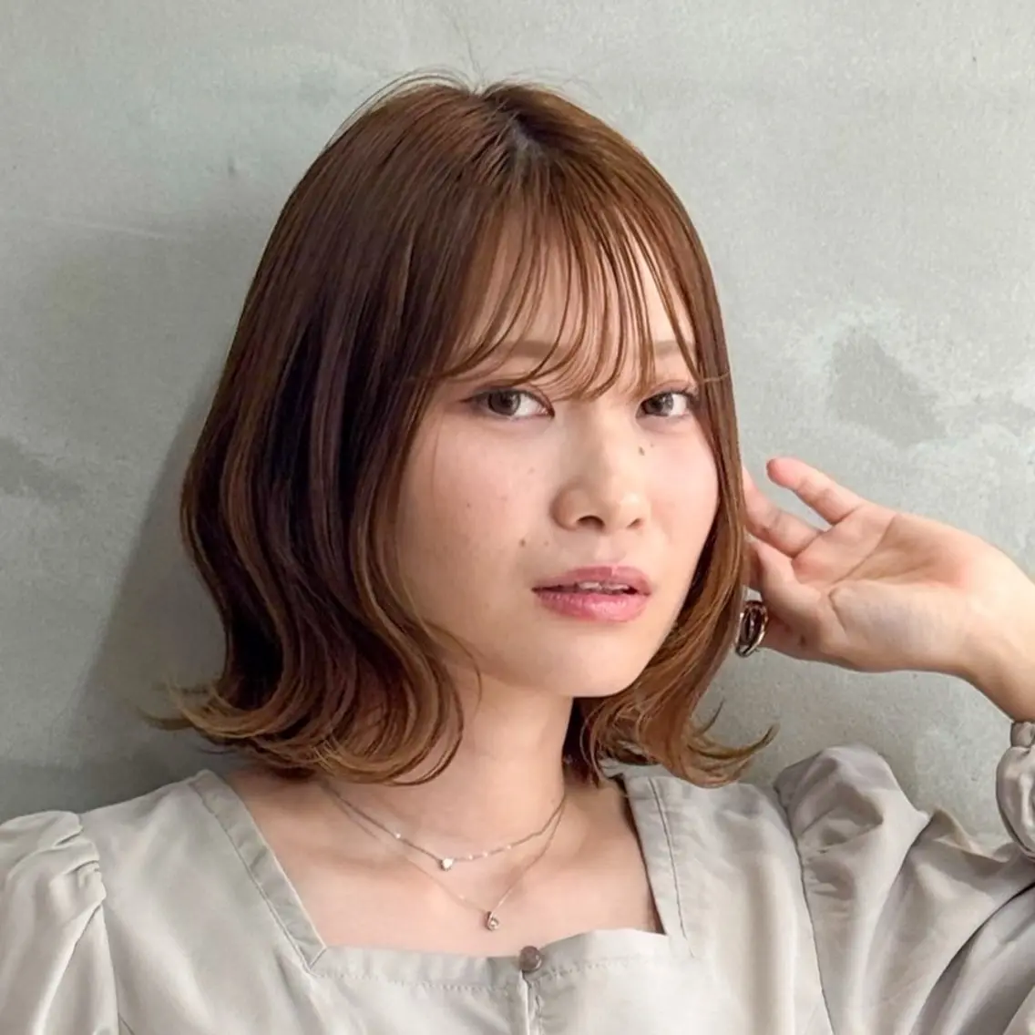 ショート カラー ボブレイヤー ボブ くびれヘア くびれレイヤー レイヤーカット 安岡美咲✂︎ 艶カラー/髪質改善のヘアスタイル