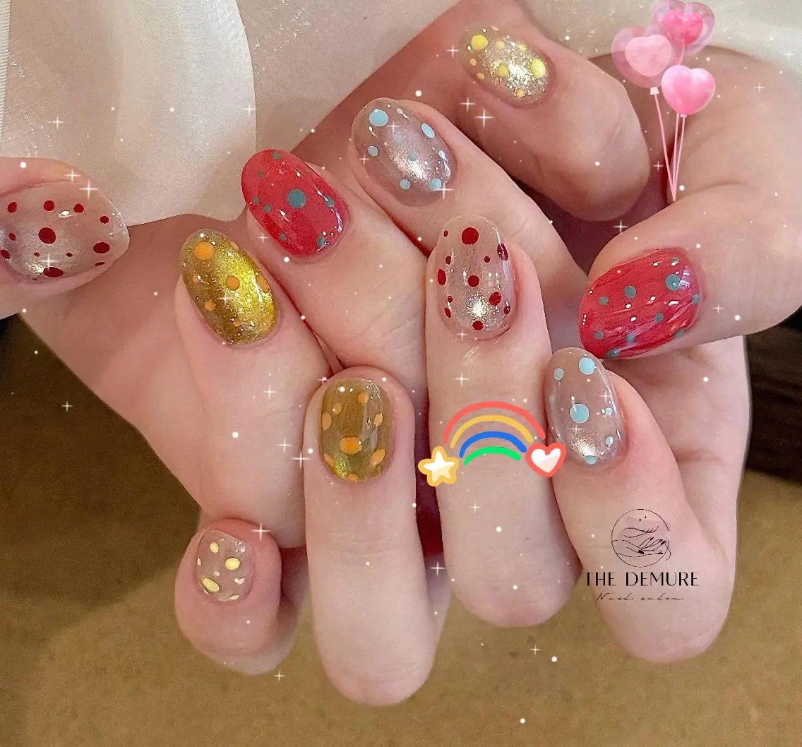 ネイル アートネイル フットネイル キラキラネイル 韓国ネイル ロングネイル ハンドネイル MOMO Nail 高田馬場店のネイルデザイン