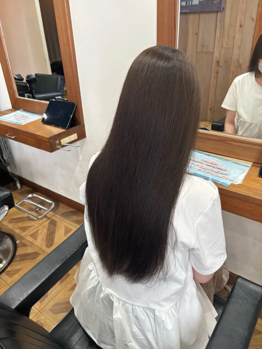 ロング カラー ヘアカラー トリートメント 兼子莉彩 /暗髪🤎/暖色🍒のヘアスタイル