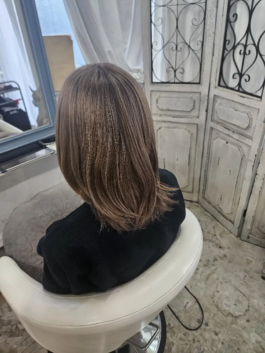 カラー セミロング ヘアカラー 熊野 タイソンのヘアスタイル